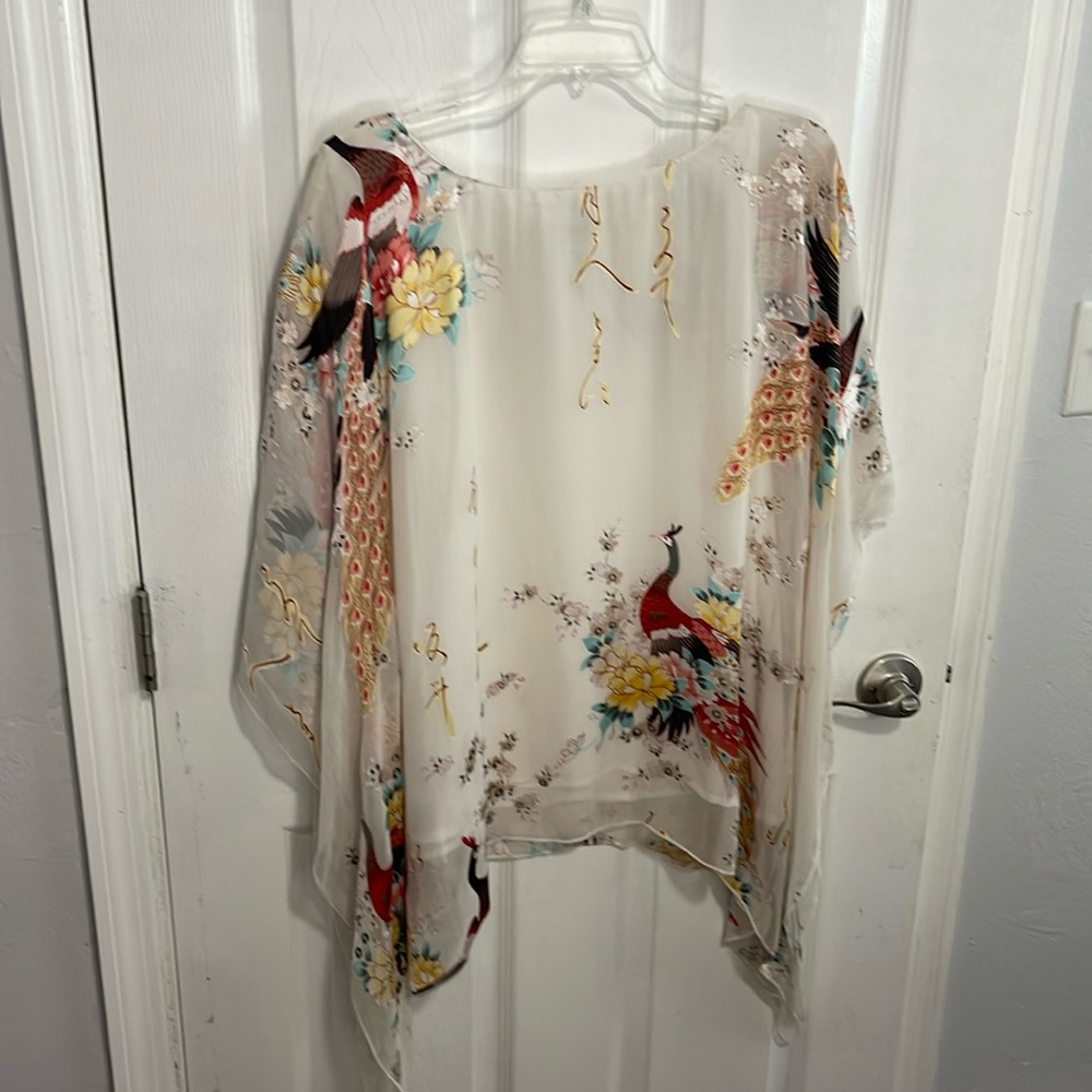 Silk Thai multi colored Kimono